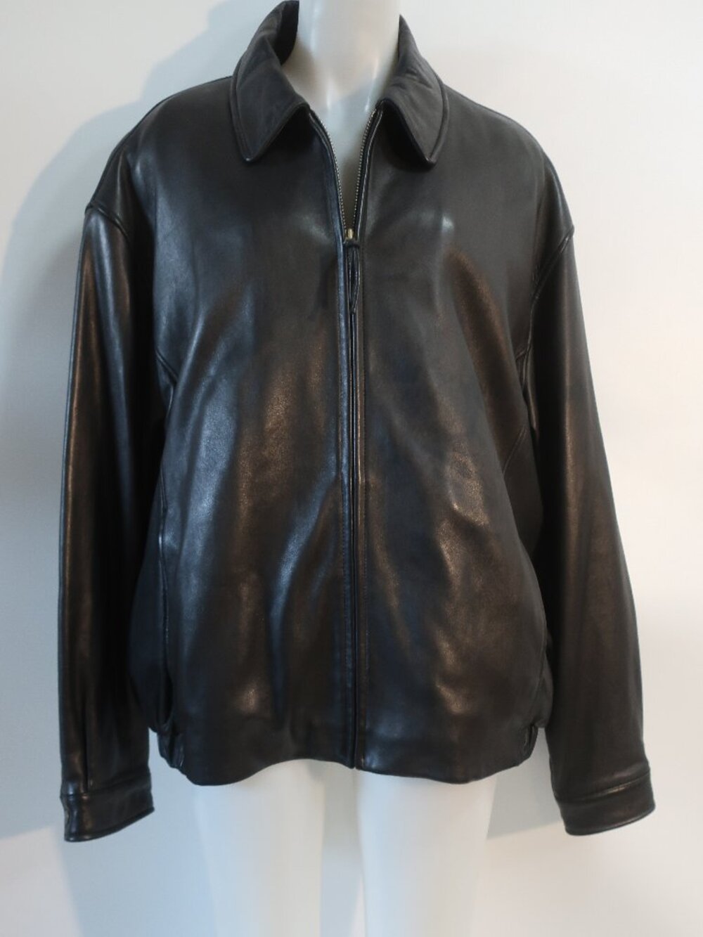 Mens Marc New York Andrew Marc Black (Item-19) Zip Leather Bomber Jacket 2XL